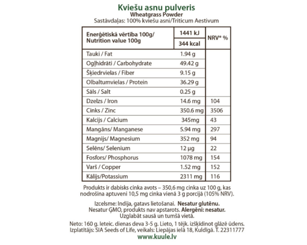 KVIEŠU ASNU pulveris 160gr