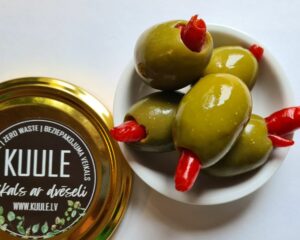 Karaliskās olīvas PIRI PIRI ZERO WASTE LESS WASTE KUULE.LV BEZIEPAKOJUMA VEIKALS