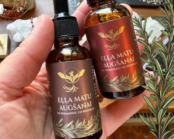 matu augšanas eļļa ar ROZMARĪNU un rīcineļļu