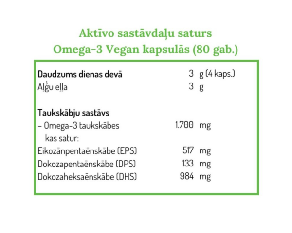 OMEGA-3 VEGAN eļļa, 100ml