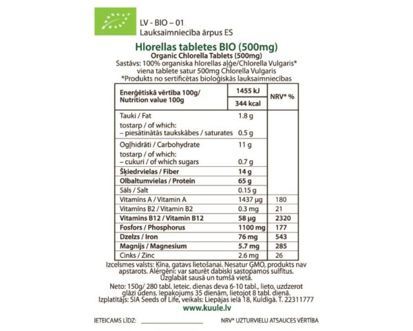 KOMPLEKTS spirulīna, hlorella, kviešu asni, psyllium